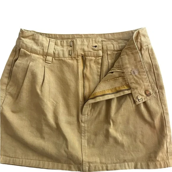 Free People Dahlia yellow/mustard Zip fly and offset button closure Mini Skirt - Picture 8 of 13